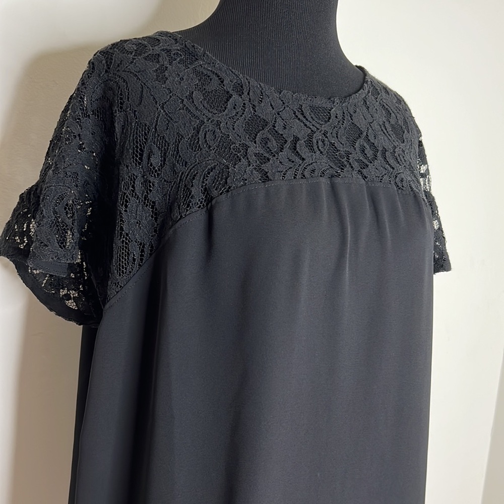 ANTHROPOLOGIE MAEVE Black Lace Blouse Top S - Picture 1 of 6